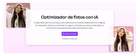 Optimizador de fotos con IA de Canva